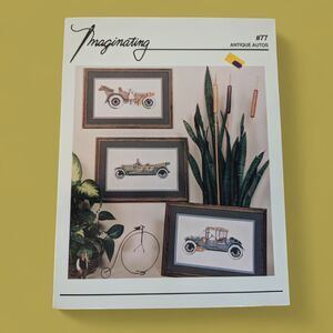 Imaginating #77 Counted Cross Stitch Antique Autos Patterns Marilyn Clark Three